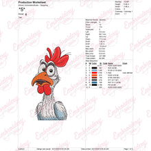Angry Rooster Embroidery Design