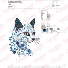 Botanical Cat Embroidery Design