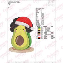 Christmas Avocado Applique Machine Embroidery Design