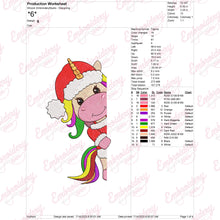 Peeking Unicorn Christmas Embroidery Design