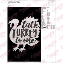 Talk Turkey to Me Thanksgiving Embroidery Design