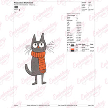 Cozy Christmas Cat Embroidery Design