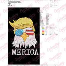 Merica Bald Eagle with American Flag Sunglasses Embroidery Design