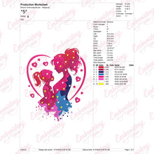 Mother And Daughter Embroidery Design