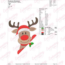 Cute Christmas Reindeer Embroidery Design