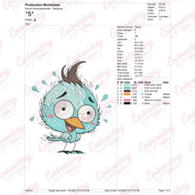 Happy Bird Embroidery Design