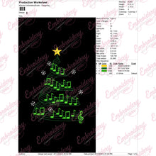 Musical Christmas Tree Embroidery Design