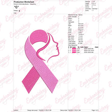 Woman & the Ribbon Breast Cancer Awareness Embroidery Design