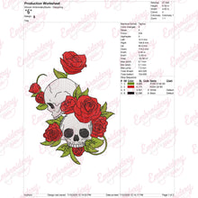 Skull and Roses Halloween Embroidery Design