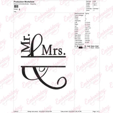 Mr and Mrs Monogram Wedding Embroidery Design