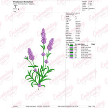 Lavender Flower Machine Embroidery Design