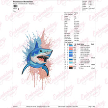 Colorful Shark Embroidery Design