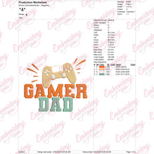 Gamer Dad Embroidery Design