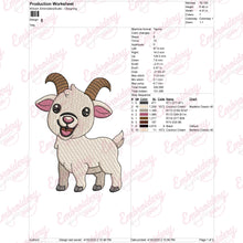 Cute Goat Embroidery Design
