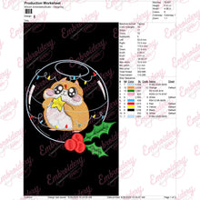 Cute Christmas Hamster Embroidery Design