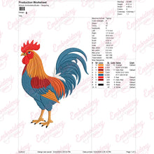 Colorful Rooster Machine Embroidery Design