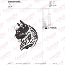 Floral Cat Face Embroidery Design