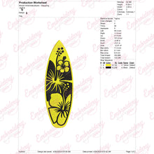 Surfboard Decal Custom Embroidery Design