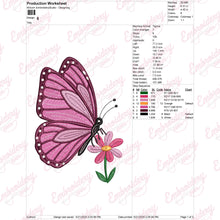 Butterfly on Flower Embroidery Design