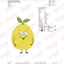 Happy Lemon Embroidery Design