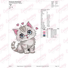 Cartoon Pussy Cat Embroidery Design