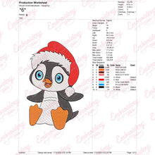 Baby Penguin In Santa Hat Embroidery Design