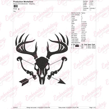 Deer Skull Bow Hunting Embroidery Design