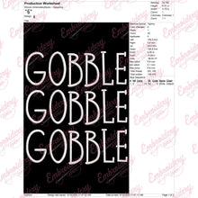 Gobble Gobble Thanksgiving Embroidery Design