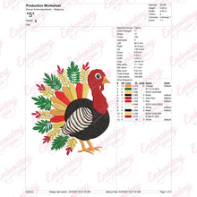 Floral Turkey Bird Embroidery Design