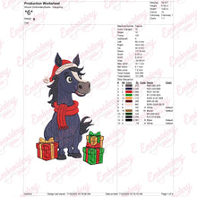 Christmas Horse Embroidery Design