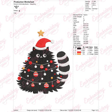 Grumpy Christmas Cat Embroidery Design