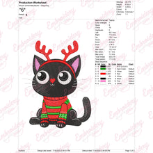 Black Cat Christmas Cheer Embroidery Design