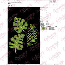 Tropical Leaves Embroidery Design