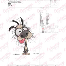 Funny Crazy Dog Embroidery Design