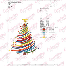 Colorful Christmas Tree Embroidery Design