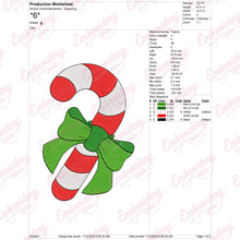 Christmas Candy Cane Embroidery Design