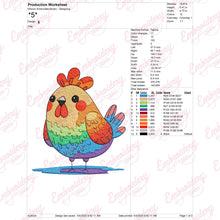 Cute Cartoon Chicken Machine Embroidery Design
