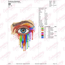 Beautiful Rainbow Woman Eye Embroidery Design