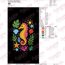 Seahorse Under The Sea Machine Embroidery Design