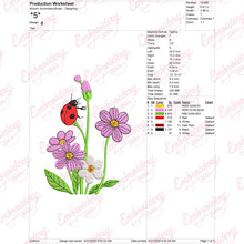 Garden Ladybug Embroidery Design