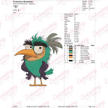 Angry Crazy Bird Embroidery Design