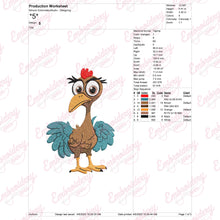 Chicken With Big Brown Eyes Embroidery Design