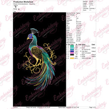 Elegant Peacock Embroidery Design