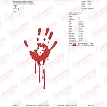 Bloody Hand For Halloween Embroidery Design