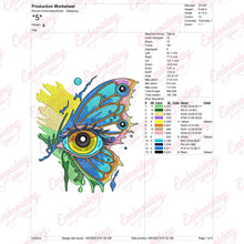 Eye with Butterfly Embroidery Design