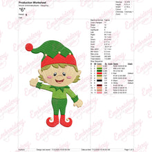 Cute Christmas Elf Embroidery Design