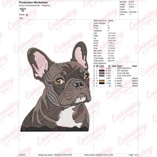 French Bulldog Embroidery Design