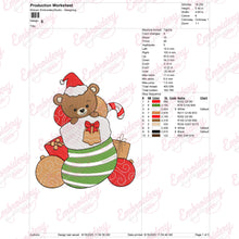 Christmas Bear In Stocking Embroidery Design