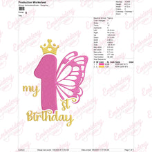 Butterfly My 1st Birthday Machine Embroidery Design