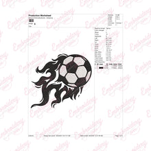 Soccer Ball on Fire Embroidery Design